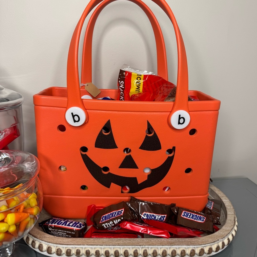 New! EVA Bogg or Croc inspired Pumpkin Trick or Treat Bag - Bitty Size - Picture 2 of 7